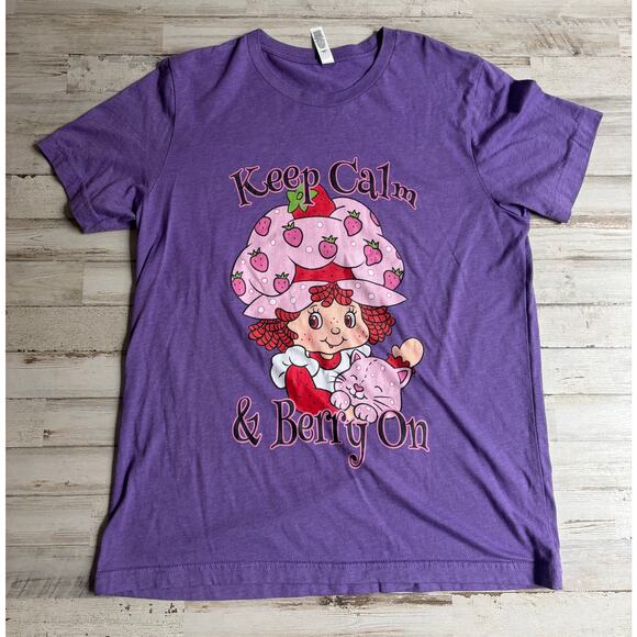 Strawberry Shortcake Keep Calm Tee Tshirt Women's sz Large EUC - Picture 1 of 2